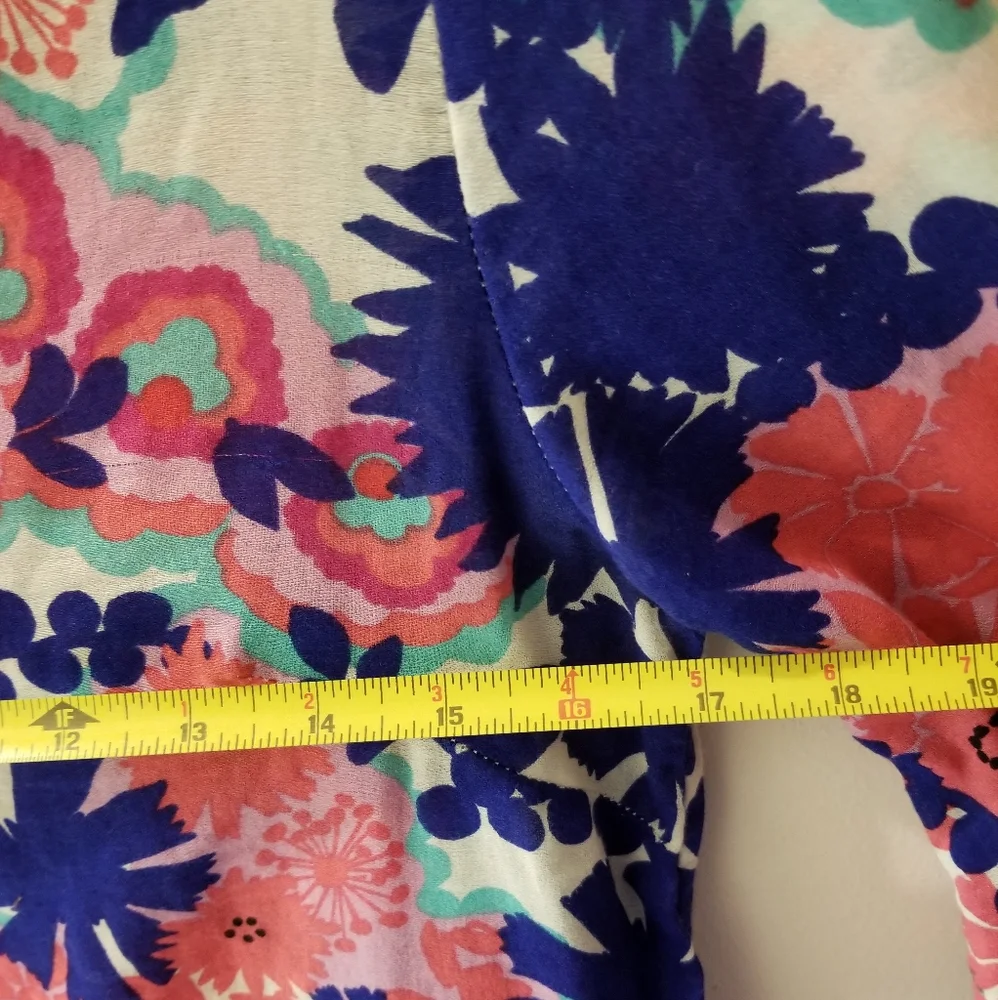 Lilly Pulitzer Lightweight Pink & Blue Floral Tunic Top Sz XS-S - Picture 9 of 11